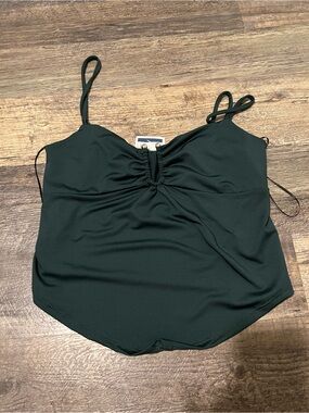Women’s Dark Green Ruched Front Tank Top